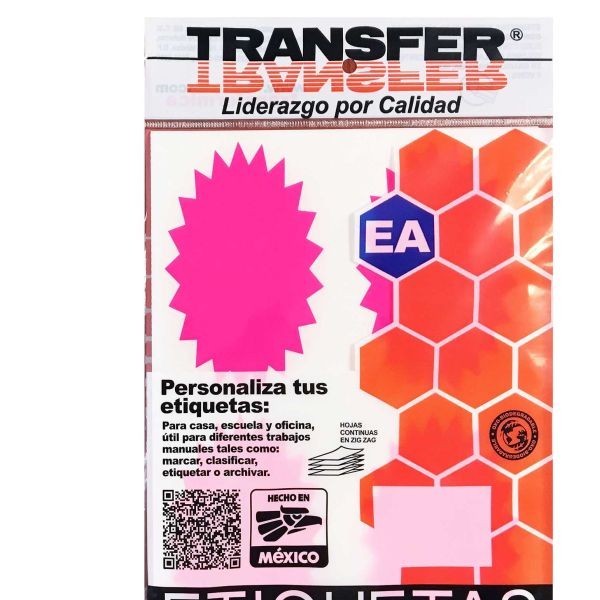ETIQUETA ADH. FLUOR.TRANS POFERTA 64X102 ROSA PAQ.C7H E100
